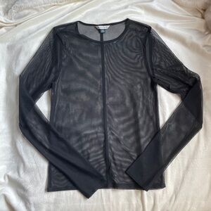 American Eagle, Medium, Black Mesh Long Sleeve Shirt, Never Worn
